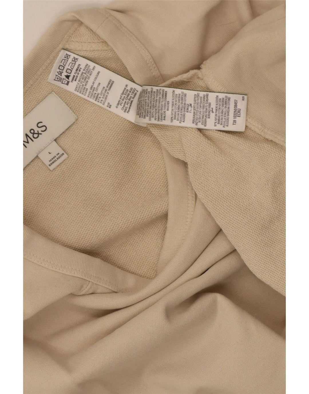 Damska bluza dresowa Marks & Spencer UK 16, duża, beżowa, bawełniana