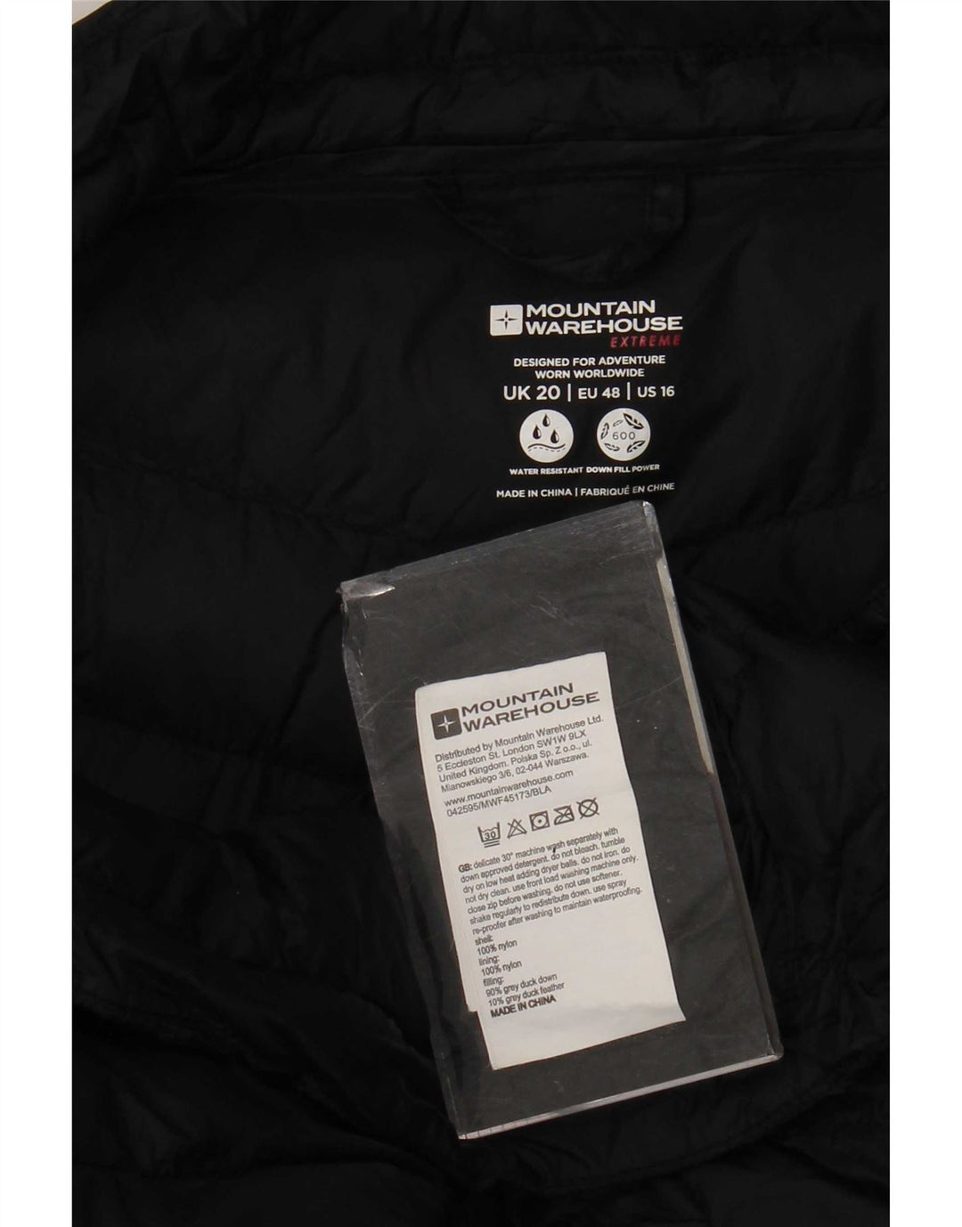 Damska ocieplana kurtka Mountain Warehouse UK 20 2XL, czarny nylon