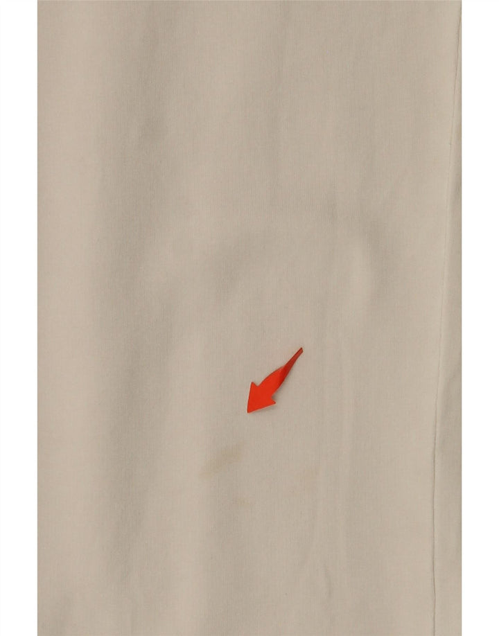 Damskie spodnie dresowe TRUSSARDI UK 14, średnie, złamanej bieli, bawełniane