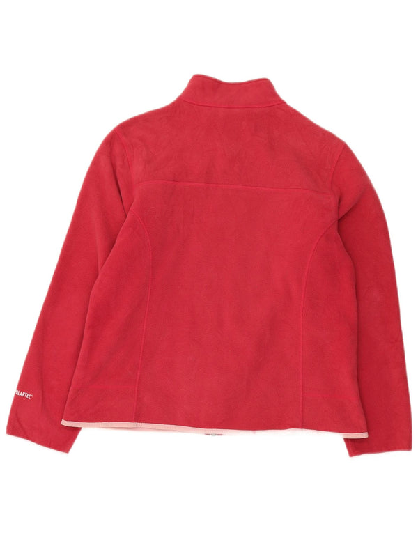 L.L.Bean Womens Oversized Fleece Jacket UK 10 Small Red Polyester