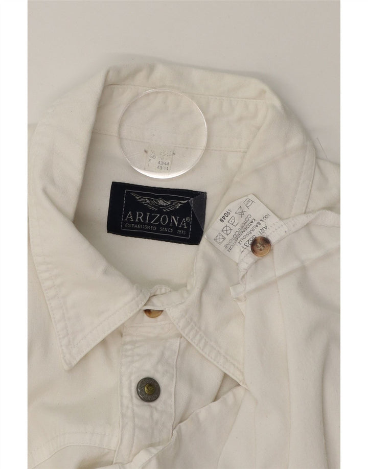 ARIZONA Mens Short Sleeve Shirt XL White Cotton Vintage Arizona and Second-Hand Arizona from Messina Hembry 