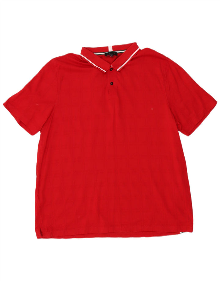 Męska koszulka polo Ted Baker, rozmiar 5 XL, czerwona, bawełniana