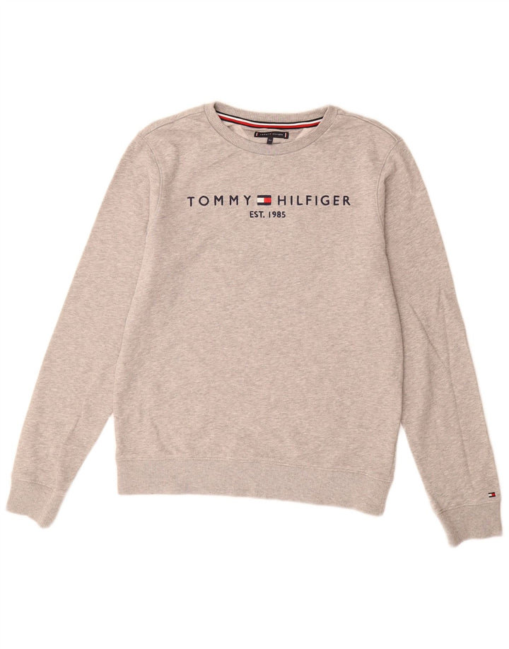 Chłopięcy sweter z grafiką Tommy Hilfiger 13-14 lat, szary, nakrapiany