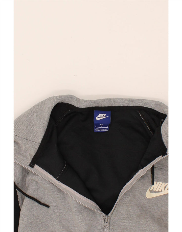 NIKE Mens Zip Hoodie Sweater Large Grey Colourblock Cotton Vintage Nike and Second-Hand Nike from Messina Hembry 
