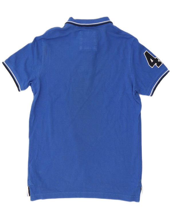 Męska koszulka polo Superdry z grafiką, duża, niebieska, bawełniana