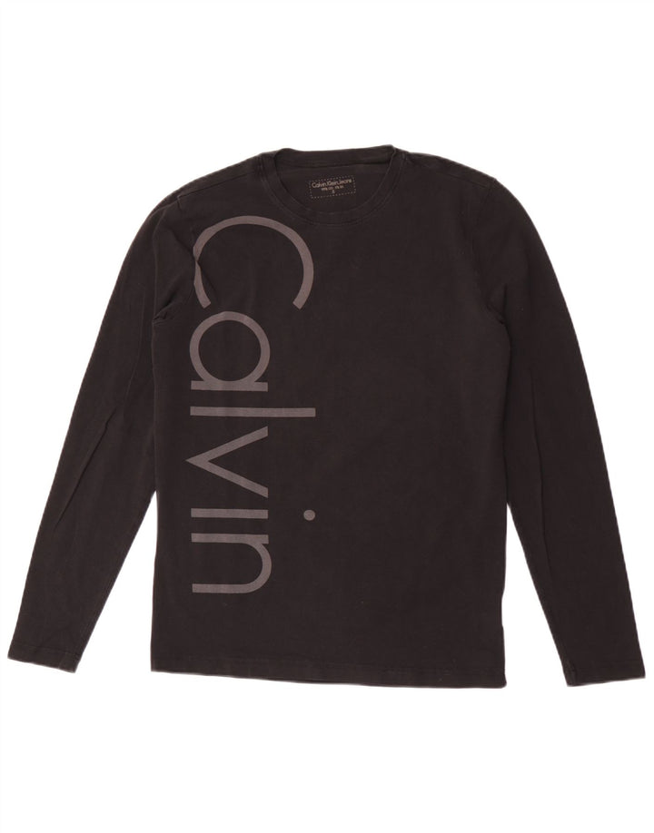 Męski top z długim rękawem Calvin Klein Jeans z grafiką, mały, czarny