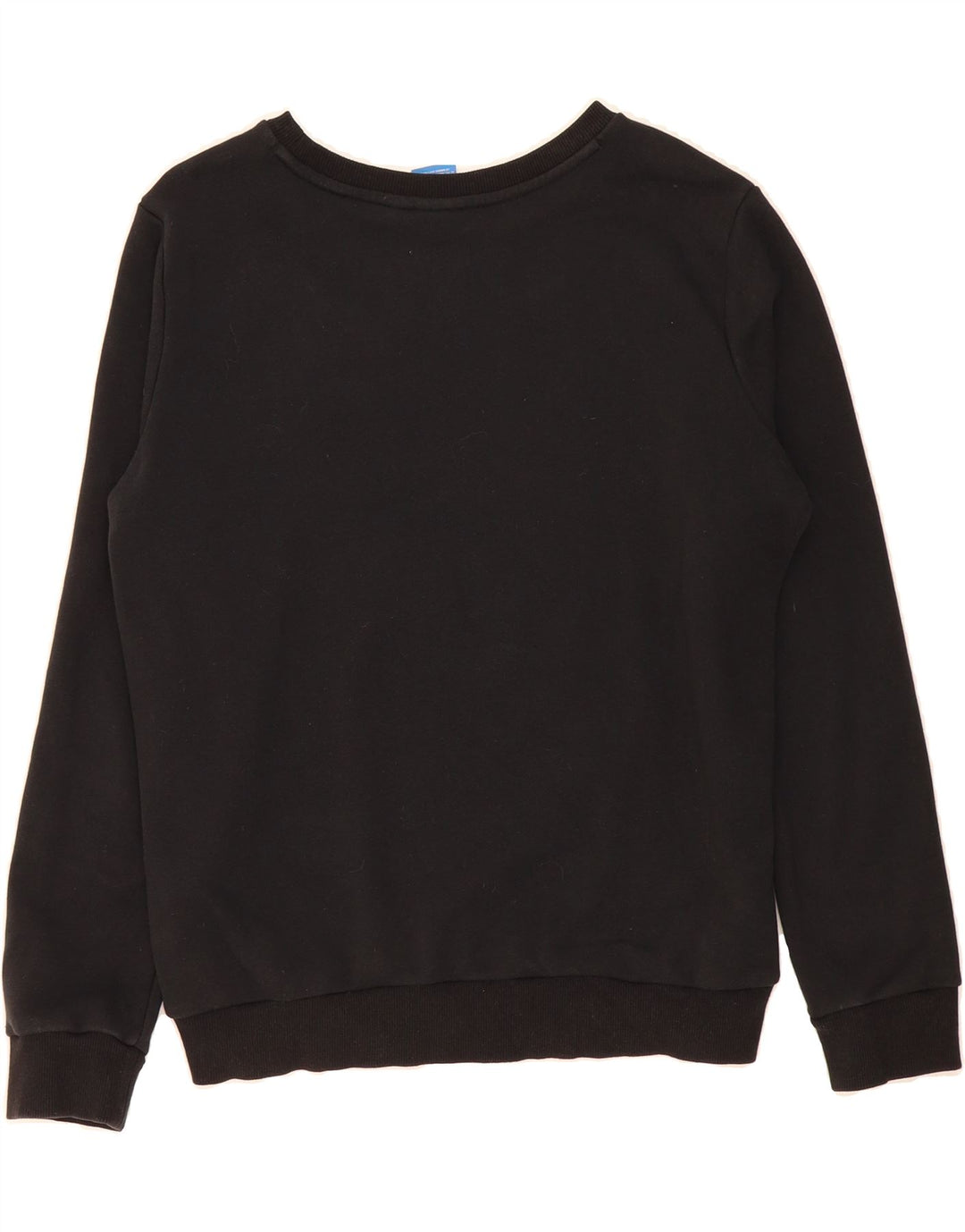 ADIDAS Womens Graphic Sweatshirt Jumper UK 14 Medium Black Cotton Vintage Adidas and Second-Hand Adidas from Messina Hembry 