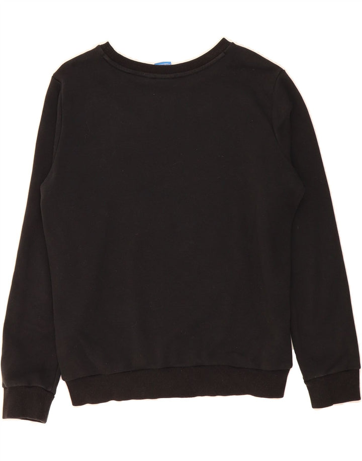 ADIDAS Womens Graphic Sweatshirt Jumper UK 14 Medium Black Cotton Vintage Adidas and Second-Hand Adidas from Messina Hembry 