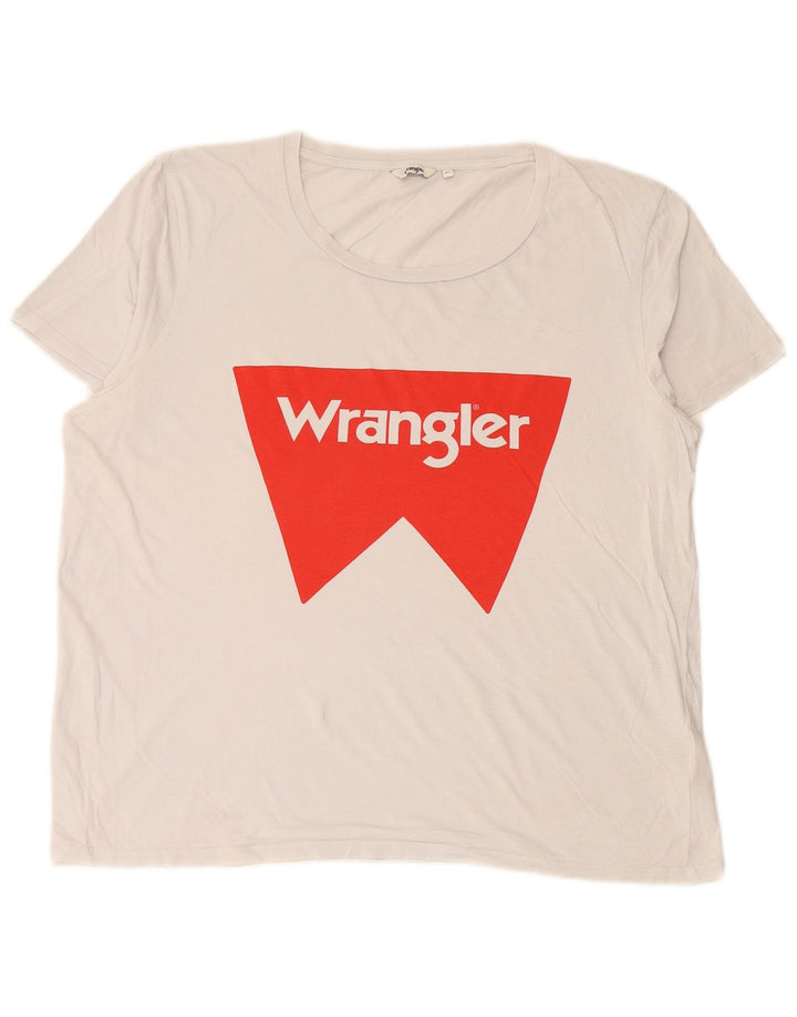 Damska koszulka oversize z grafiką WRANGLER Top UK 18 XL, biała bawełna