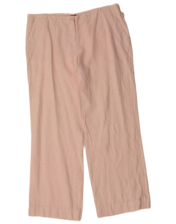 Slam Womens Straight Chino Trousers XL W36 L28 Pink Linen