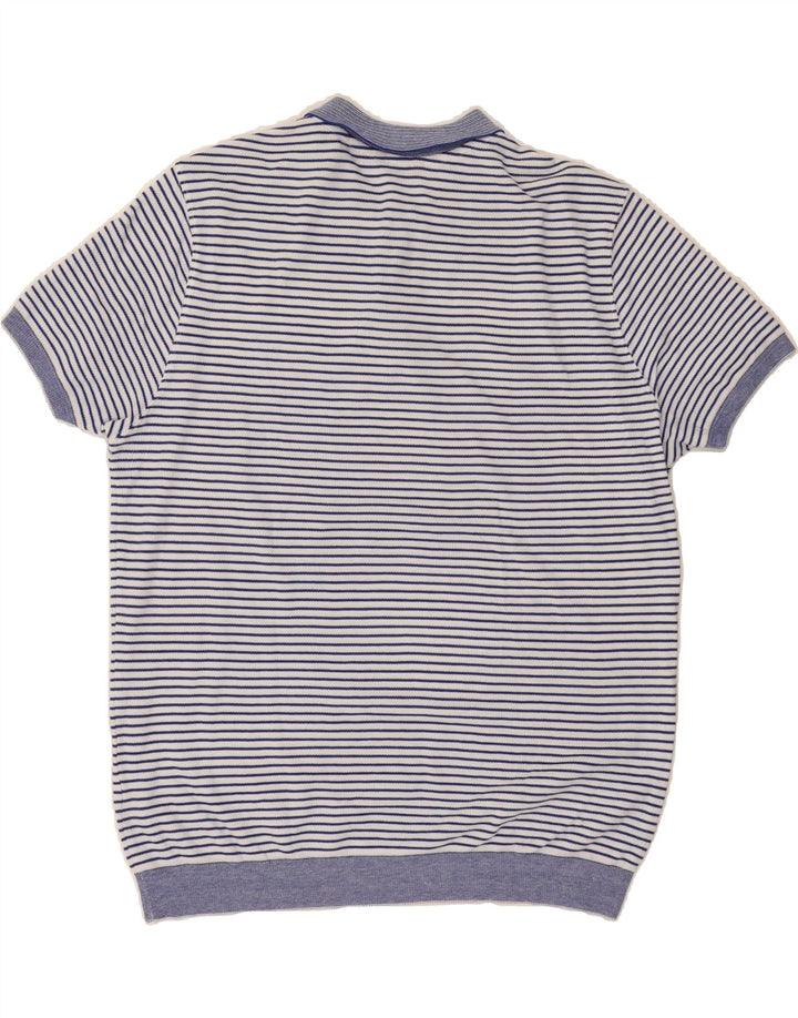 MASSIMO DUTTI Mens Polo Shirt XL Blue Pinstripe Vintage Massimo Dutti and Second-Hand Massimo Dutti from Messina Hembry 