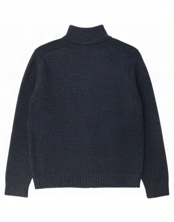 Marks & Spencer Męski sweter rozpinany na zamek, duży, szary, nakrapiany akryl