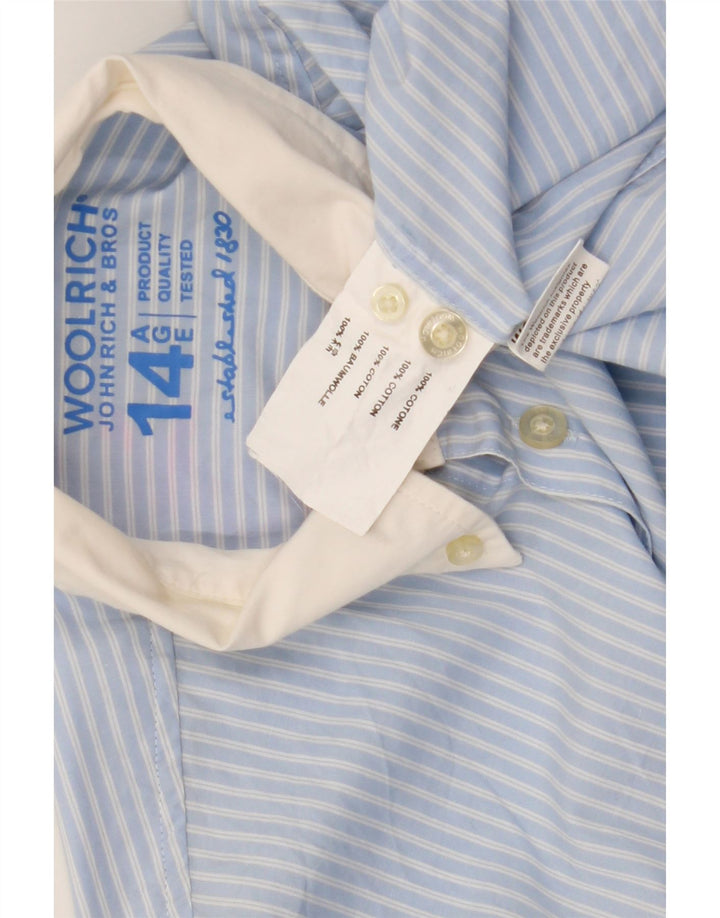 Koszula chłopięca Woolrich 13-14 lat, niebieska, bawełniana w prążki