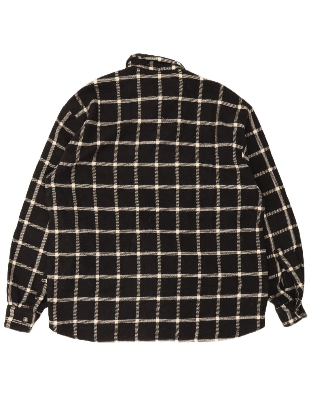 Vintage męska koszula flanelowa w dużą czarną kratkę