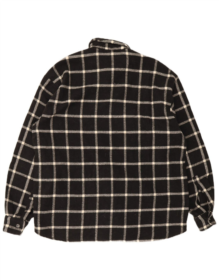 Vintage męska koszula flanelowa w dużą czarną kratkę