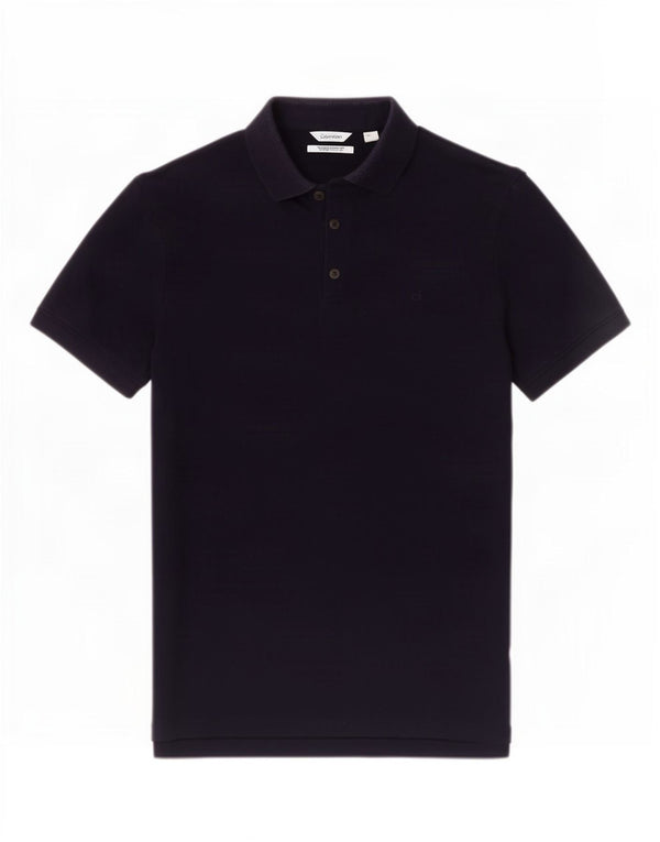 Męska koszulka polo Calvin Klein, średnia, granatowa, bawełniana
