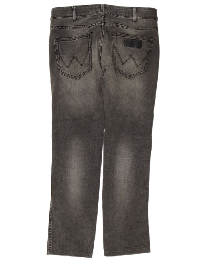 WRANGLER Męskie jeansy proste Skanders W32 L29 Szara bawełna