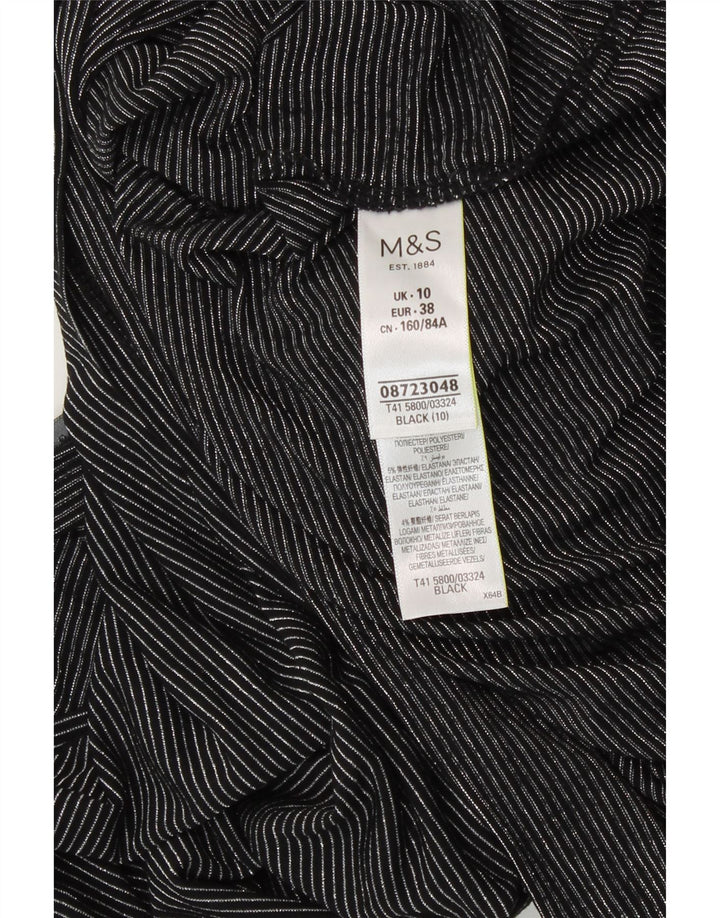 Marks & Spencer Damski T-shirt oversize Top UK 10 w małe czarne paski