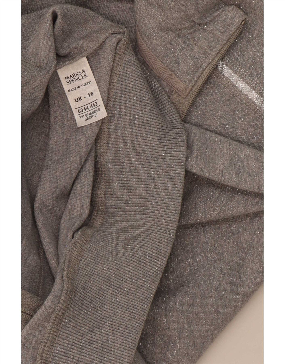 Marks & Spencer Damska kurtka dresowa UK 16, duża, szara, bawełniana