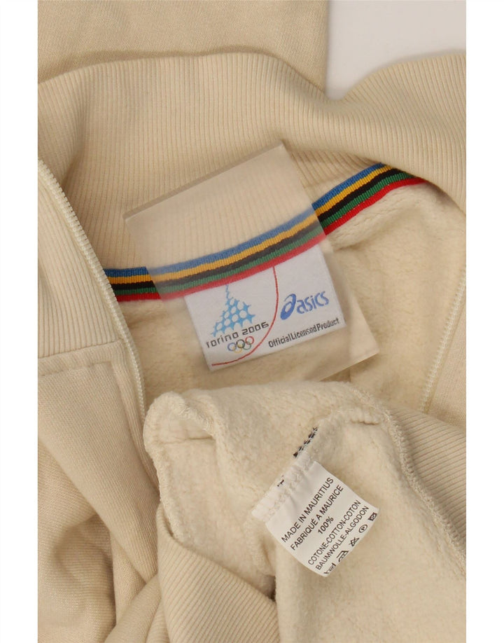 Damska kurtka dresowa Asics z grafiką, UK 10, mała, beżowa, bawełniana