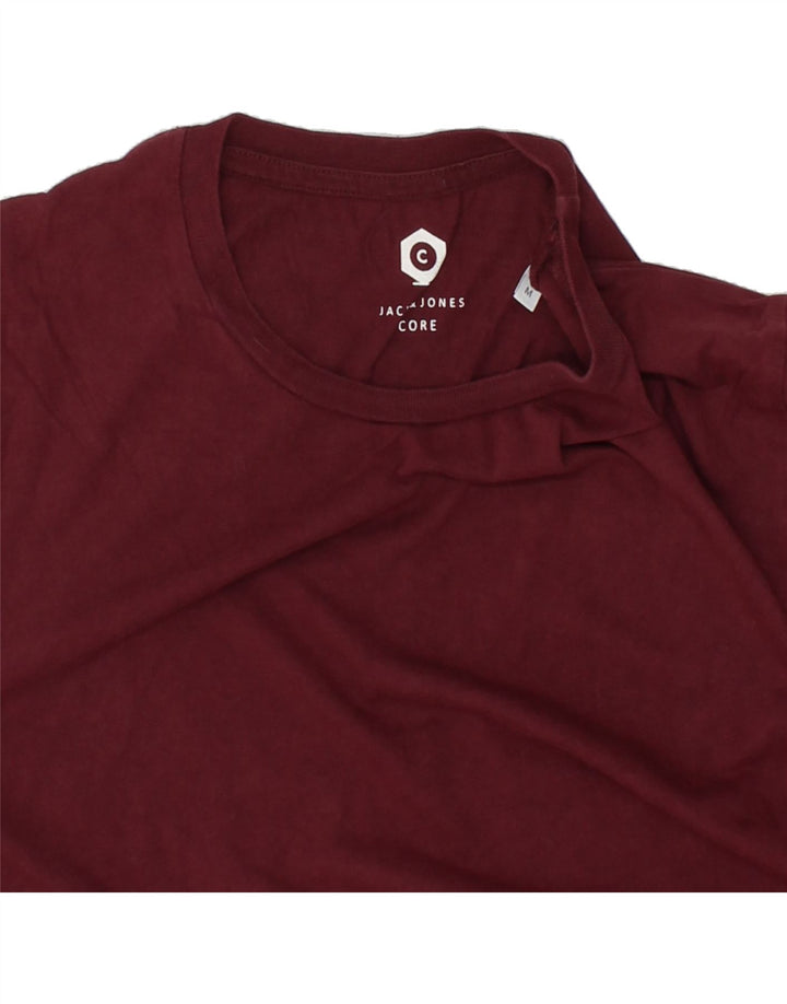 JACK & JONES Mens Core T-Shirt Top Medium Burgundy Vintage Jack & Jones and Second-Hand Jack & Jones from Messina Hembry 