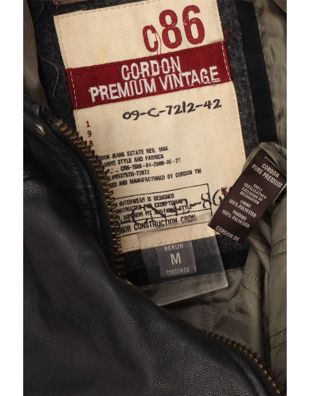 Męska kurtka skórzana Cordon Graphic UK 38 Medium Black