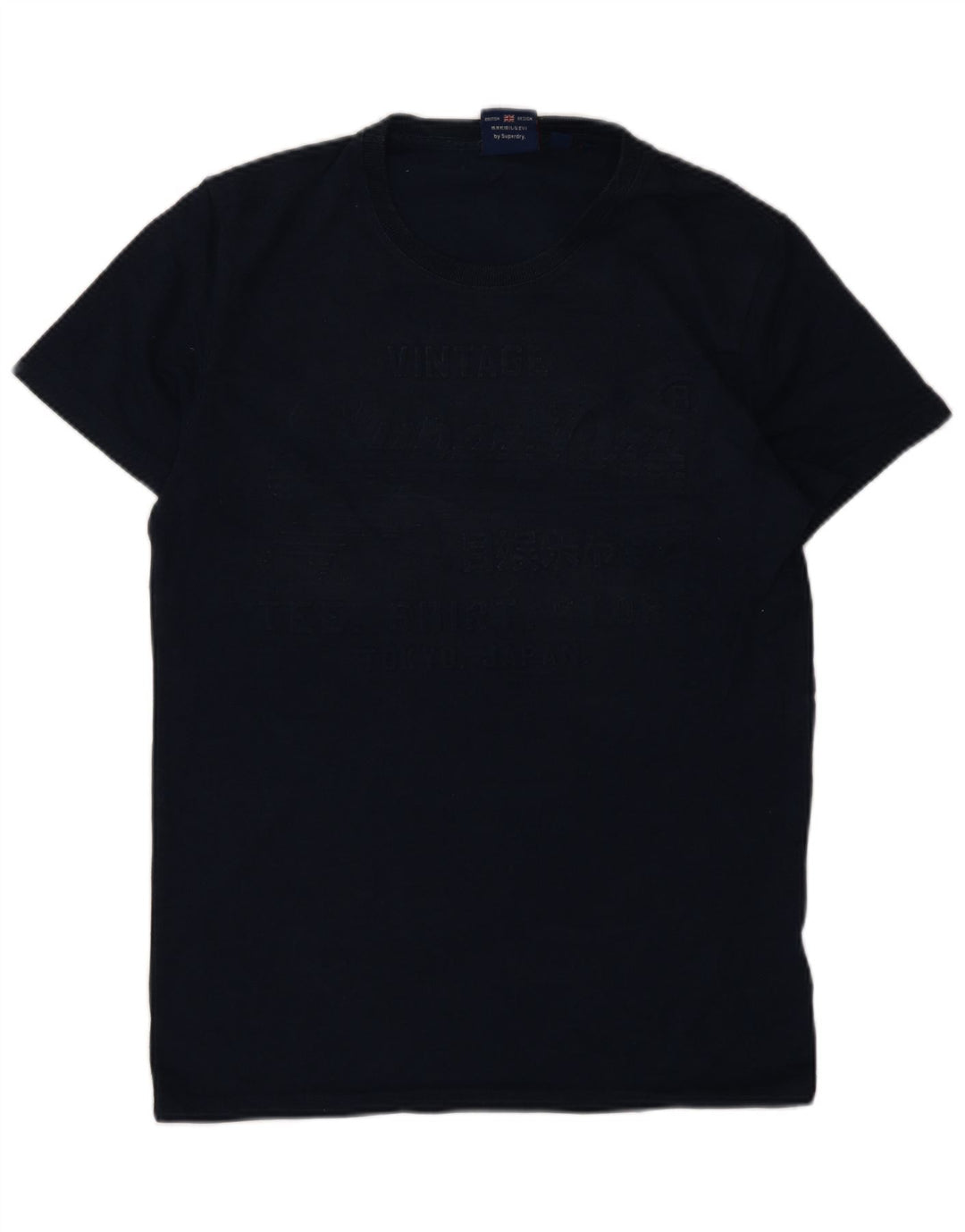 Męski T-shirt z grafiką Superdry, średni, granatowy, bawełniany