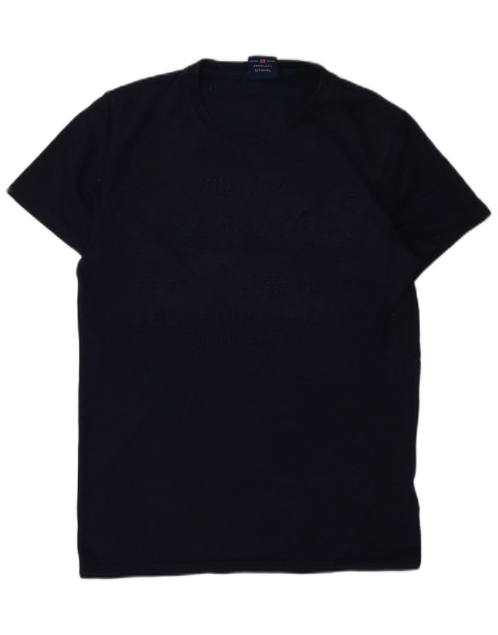 Męski T-shirt z grafiką Superdry, średni, granatowy, bawełniany