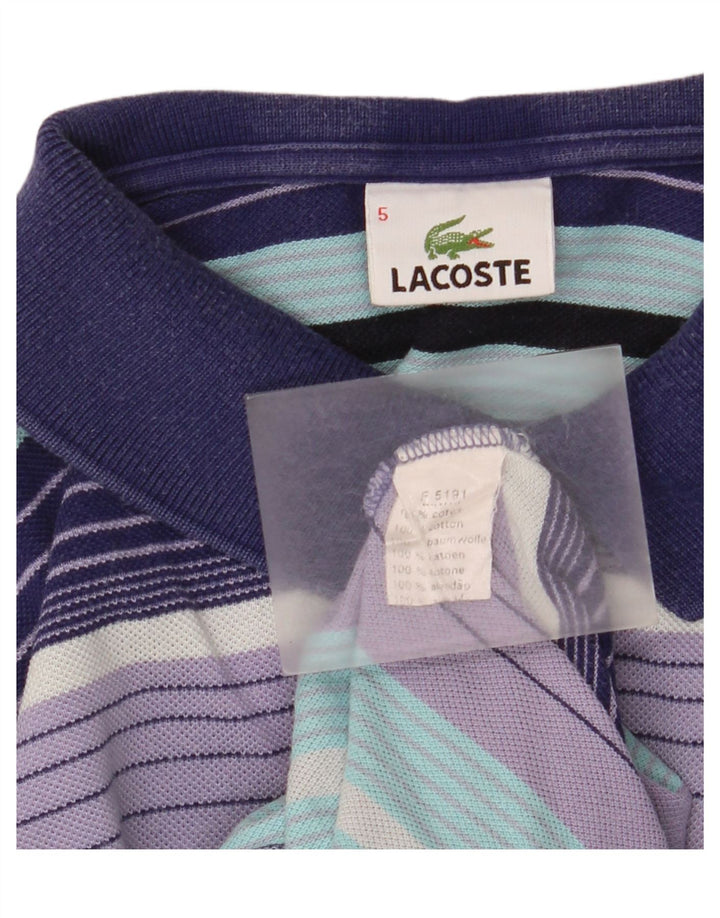 Męska koszulka polo Lacoste, rozmiar 5, duża, bawełniana w kolorowe paski
