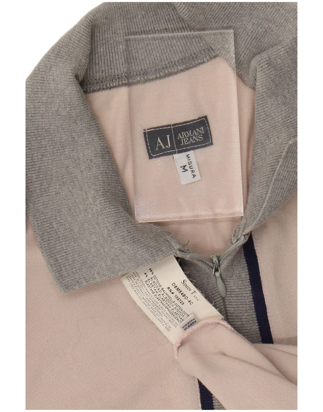 ARMANI JEANS Męska koszulka polo Średnioróżowa, bawełniana