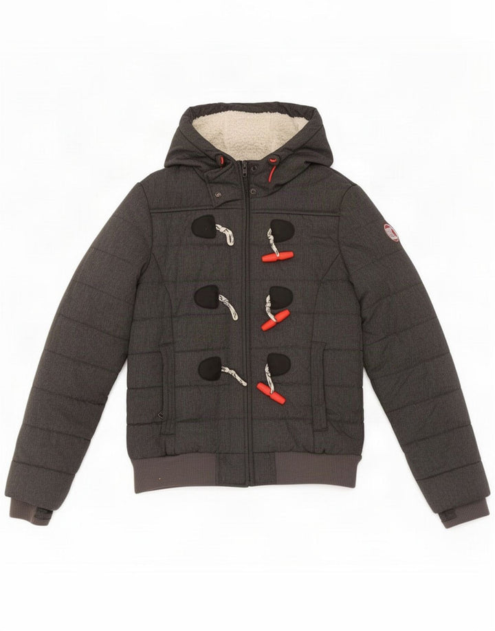 Damska ocieplana kurtka z kapturem Superdry UK 10 Small Szara Poliester