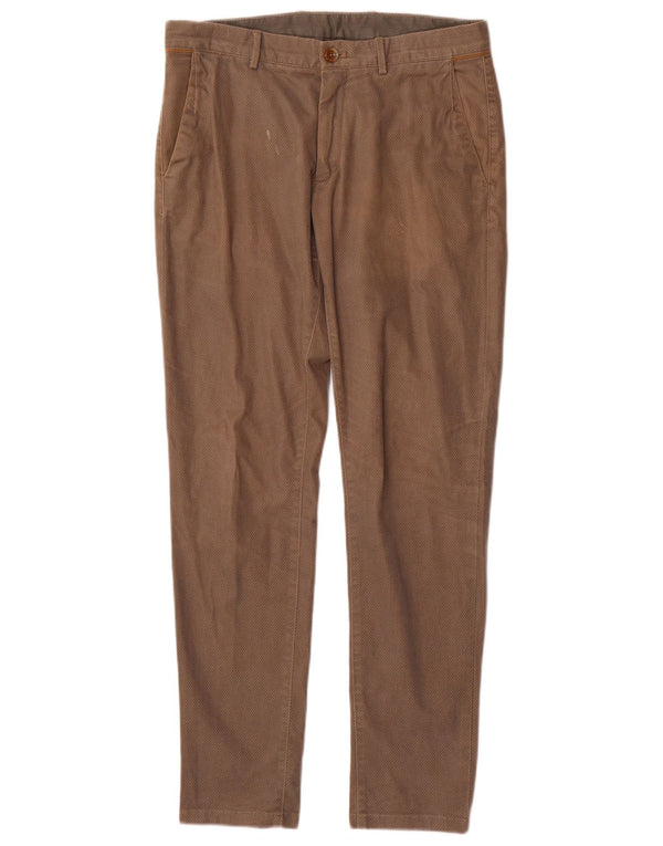 MASSIMO DUTTI Mens Slim Fit Chino Trousers EU 40 Medium W31 L30 Brown