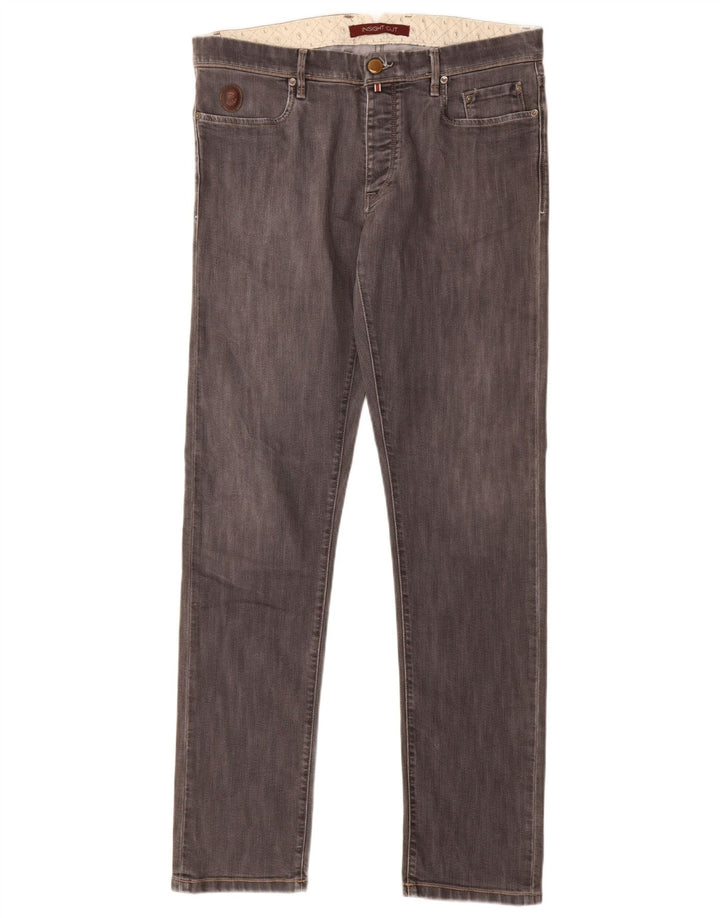 Męskie jeansy typu slim Trussardi W33 L34 Szara bawełna