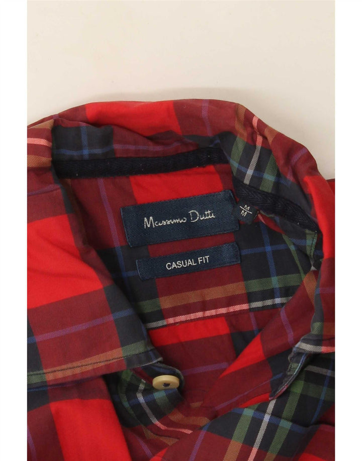 Męska koszula o swobodnym kroju Massimo Dutti w średnią czerwoną kratkę