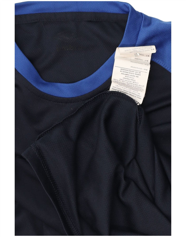 T-shirt męski Umbro, mały, granatowy, z blokami kolorów, poliester