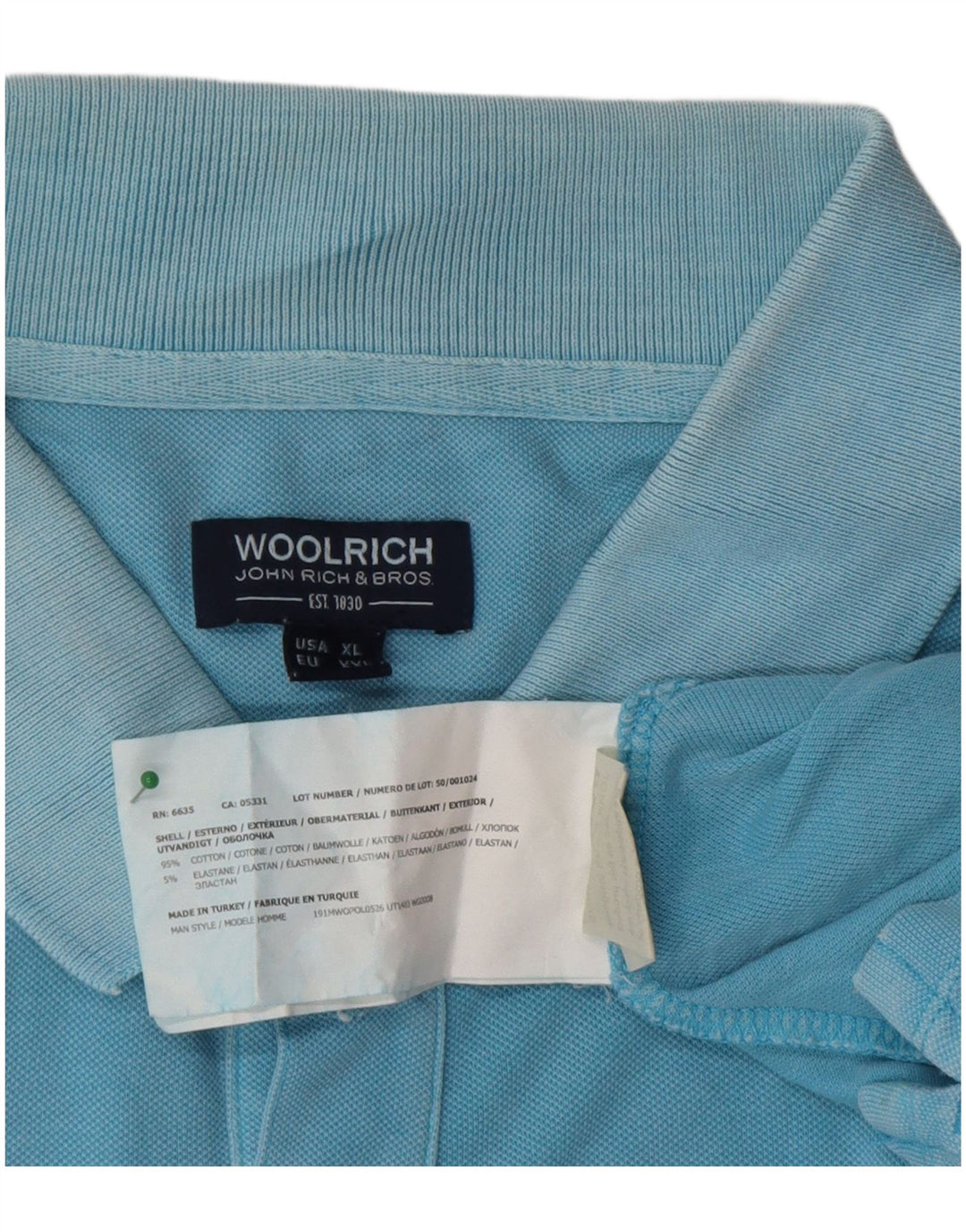Męska koszulka polo Woolrich 2XL, niebieska, bawełniana