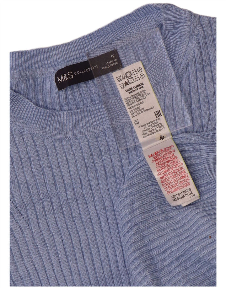 Marks & Spencer Damski sweter z dekoltem w łódkę, UK 12, średni niebieski