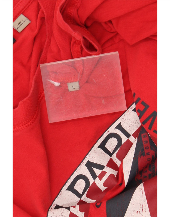 Męski T-shirt z grafiką NAPAPIJRI, duży, czerwony