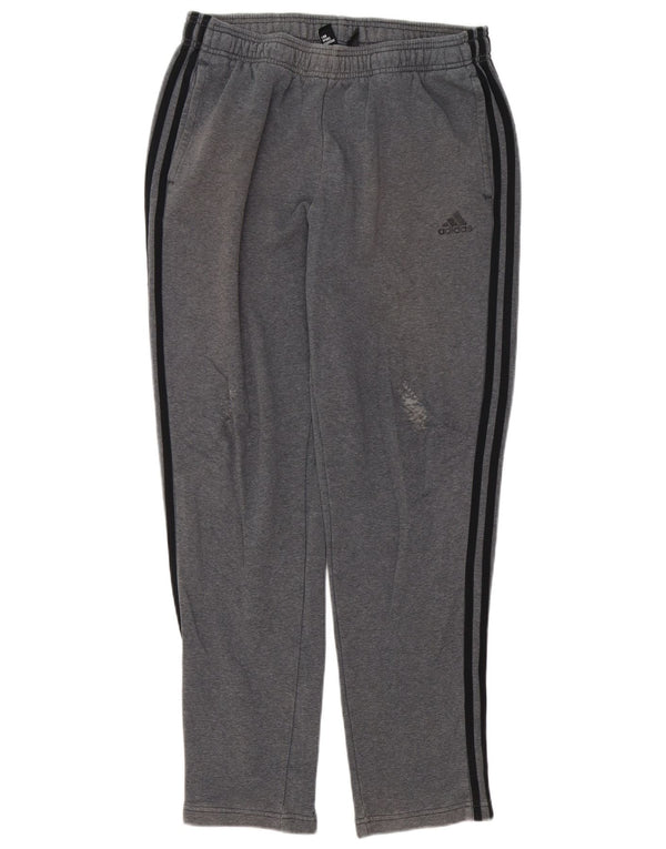 Męskie spodnie dresowe Adidas, duże, szare, bawełniane