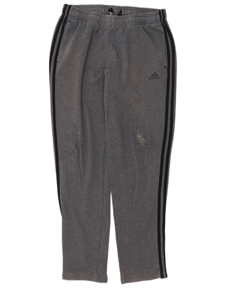 Męskie spodnie dresowe Adidas, duże, szare, bawełniane
