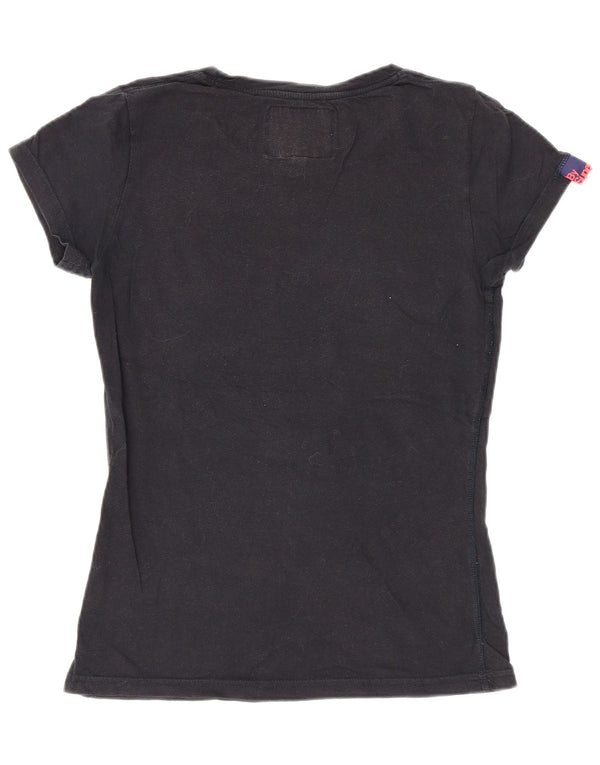 Damska koszulka z grafiką Superdry Top UK 6 XS, granatowa, bawełniana