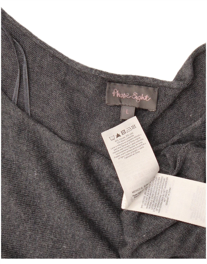 Damski sweter oversize Phase Eight z dekoltem w łódkę, UK 16, duży, szary