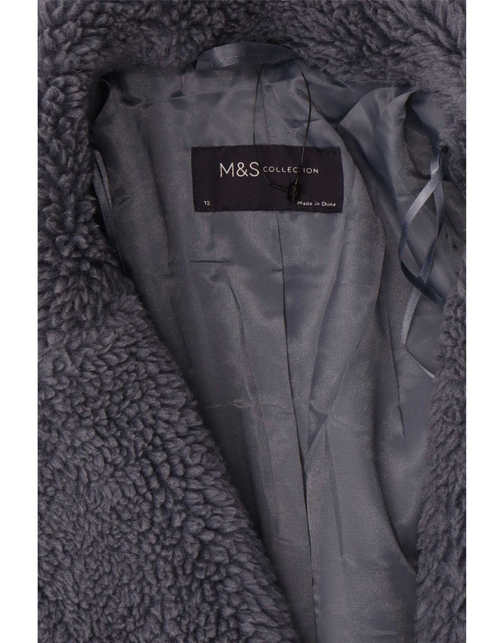 Marks & Spencer Damski płaszcz ze sztucznego futra oversize UK 12, średni szary