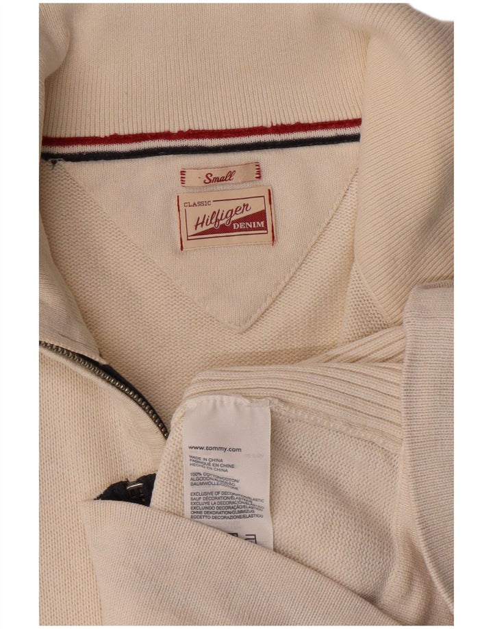 Męski sweter rozpinany Tommy Hilfiger, mały, z białej bawełny