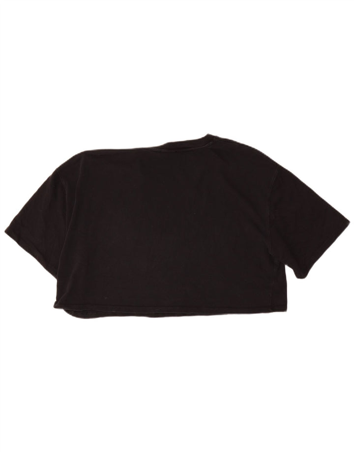 ZARA Womens Crop T-Shirt Top UK 16 Large Black