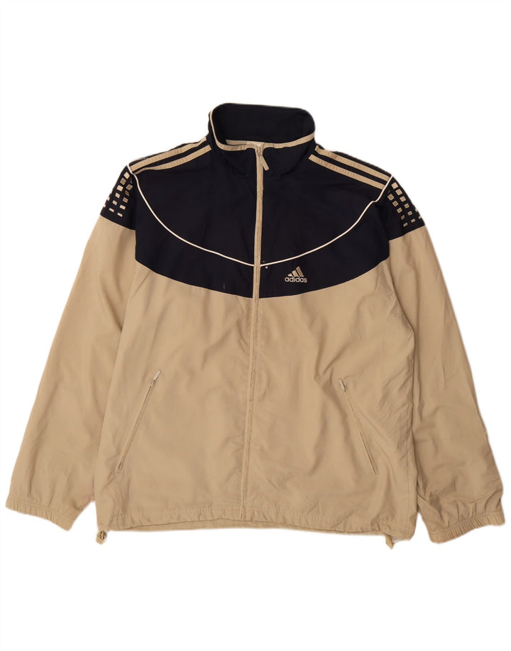 Adidas Męska bluza dresowa Top Jacket Duży beżowy poliester z blokami kolorów