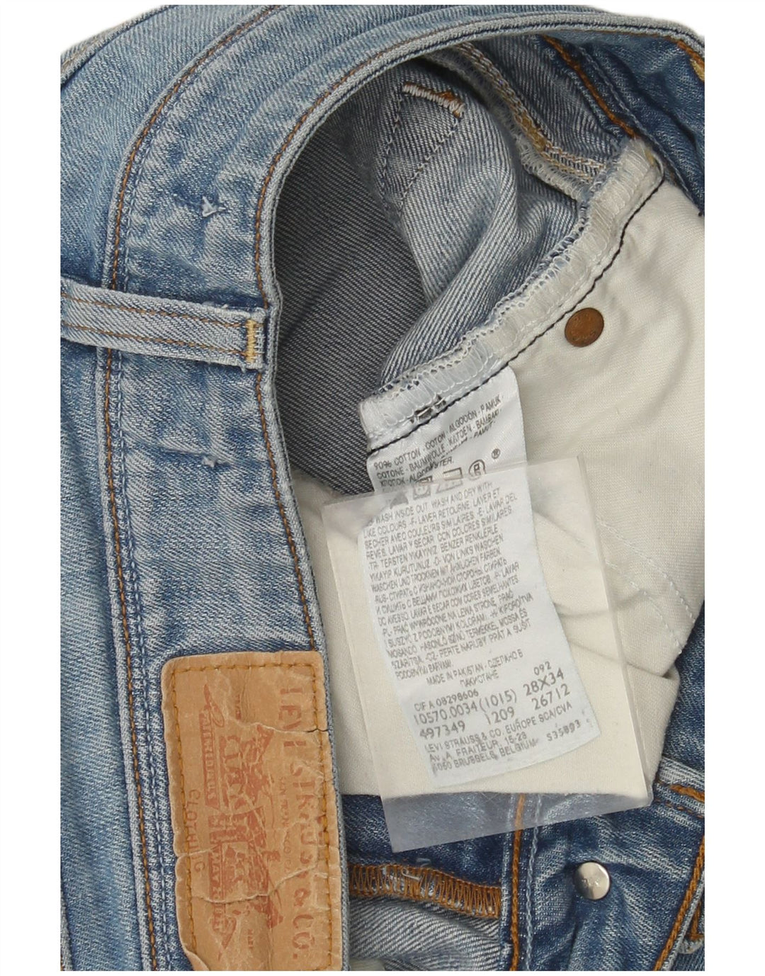 Damskie jeansy Levi's 570 Straight W28 L30 Niebieskie bawełniane