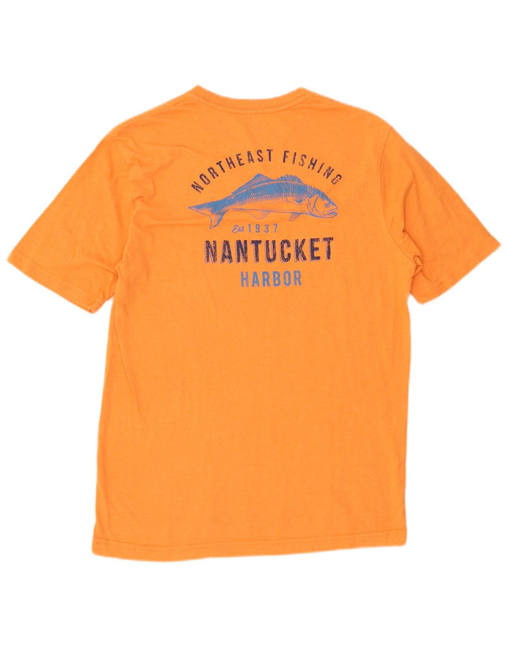 IZOD Męski T-shirt z grafiką Salt Water, mały, pomarańczowy