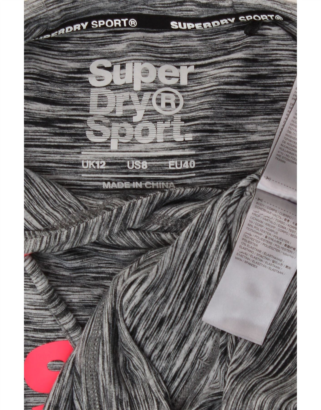 Damski sweter z kapturem Superdry, UK 12, średni szary, nakrapiany poliester