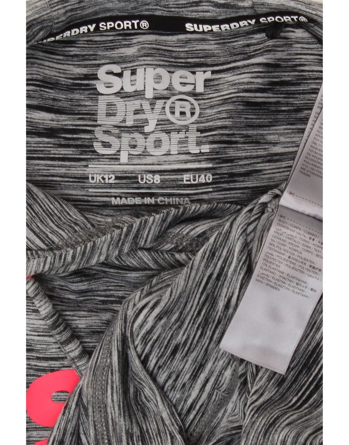 Damski sweter z kapturem Superdry, UK 12, średni szary, nakrapiany poliester